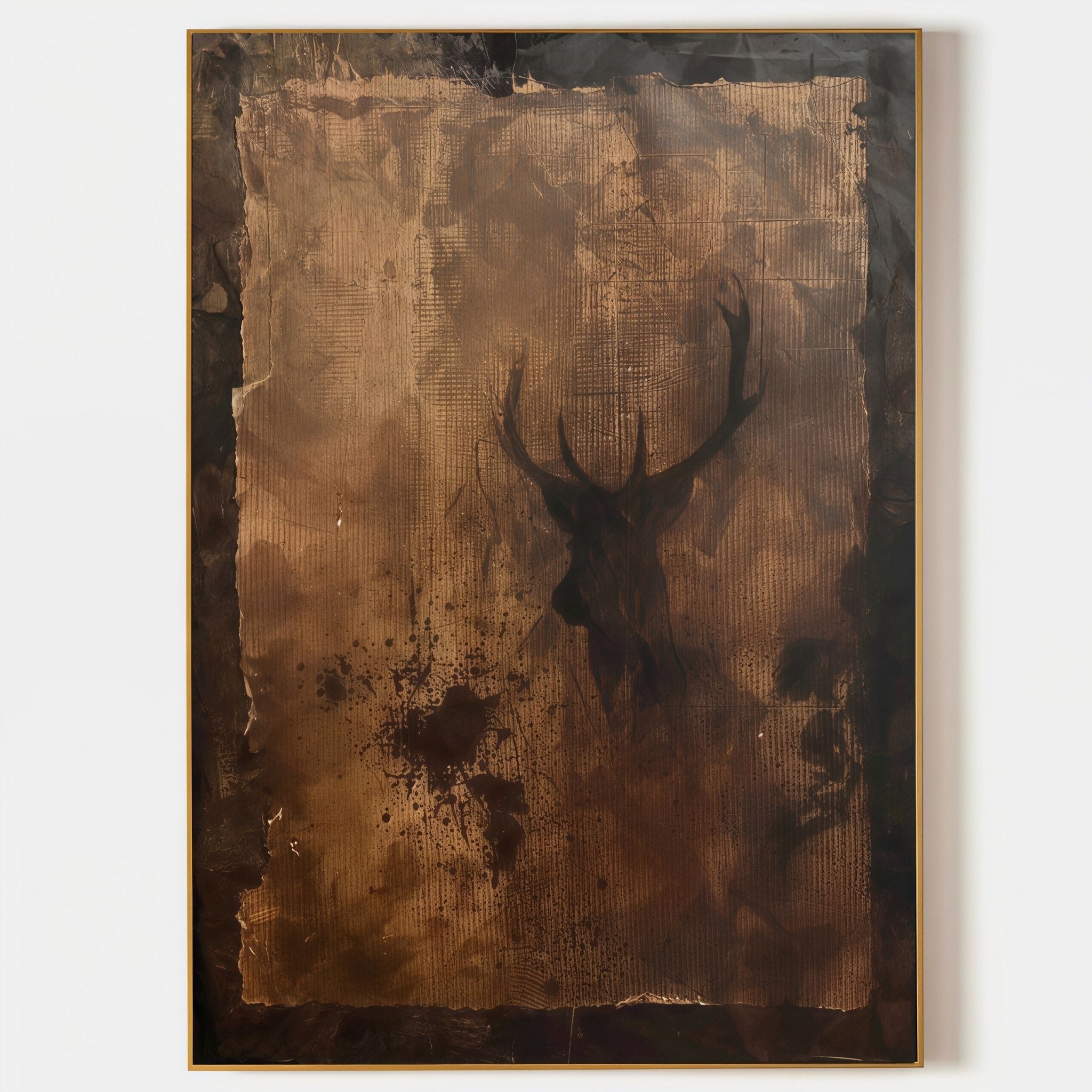 Abstract Wabi - Sabi Deer Head Oil Painting SR0044 - Viral Wall Art